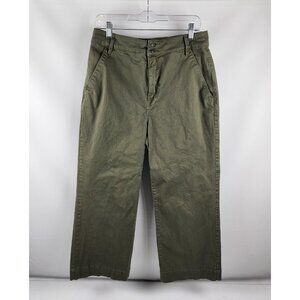 Frame Pants Womens 31x25 Army Green Cropped Cotton Blend Wide Leg Pant WLSC328